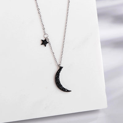 Jewelry Vintage Style Simple Style Star Moon 304 Stainless Steel Gold Plated Star Pendant Necklace