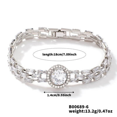 Copper K Gold Plated Inlay Water Droplets Zircon Bracelets