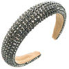 women's shiny solid color cloth sponge inlay rhinestones hair band