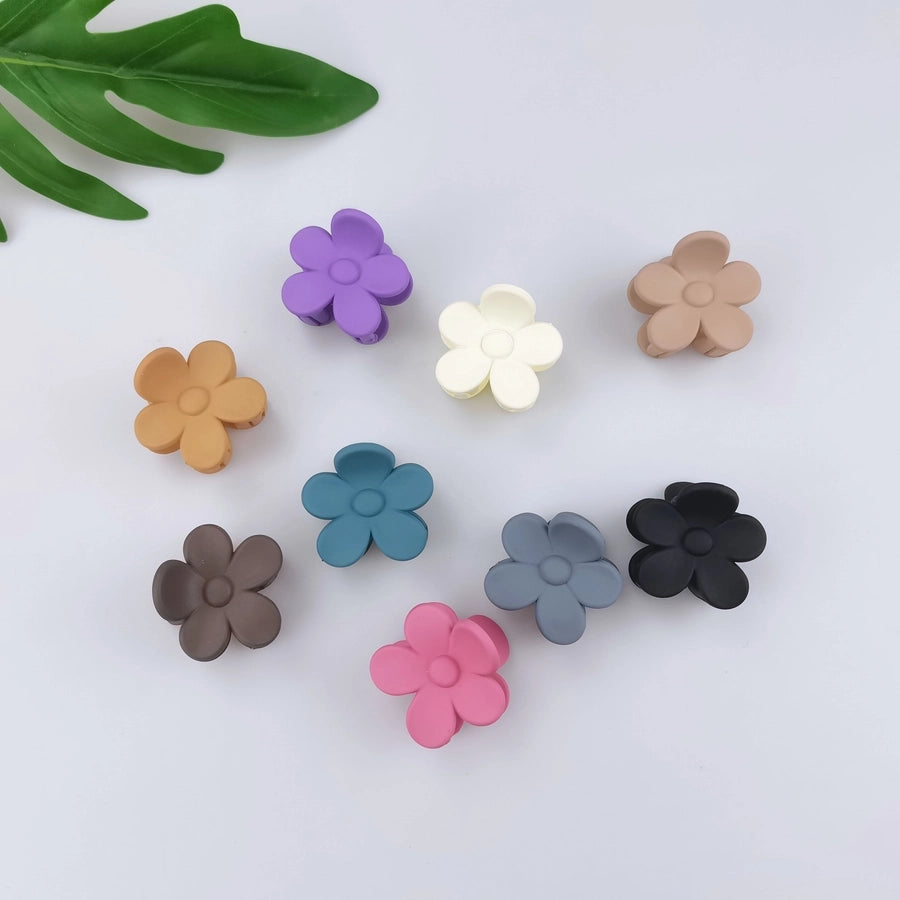 cute korean style flower plastic resin stoving varnish hair claws