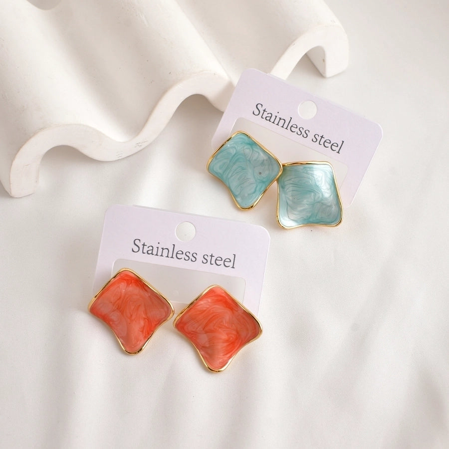 1 Pair IG Style Simple Style Square 304 Stainless Steel Ear Studs