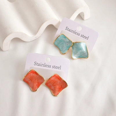 1 Pair IG Style Simple Style Square 304 Stainless Steel Ear Studs