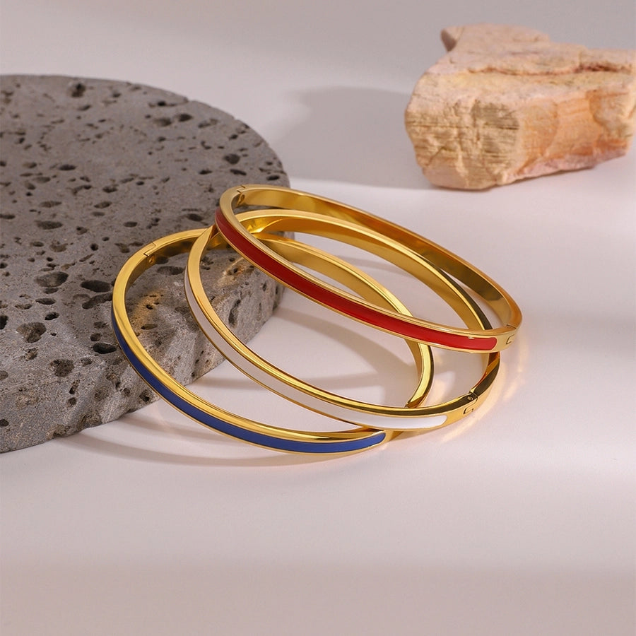 Simple Style Round 304 Stainless Steel Bangle In Bulk