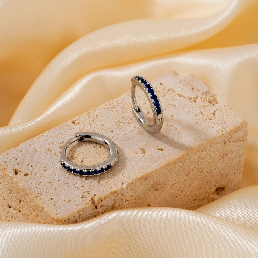 1 Pair Casual Elegant Lady Round Inlay Copper Zircon Rhodium Plated Earrings