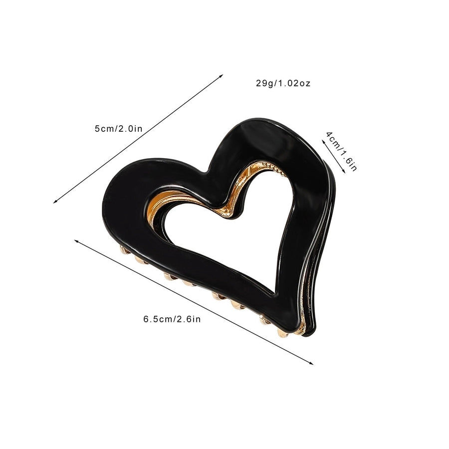 Women's Handmade Sweet Heart Shape Alloy Acetic acid sheets Heart Hair Claws