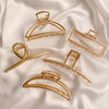 retro solid color alloy plating hair claws 1 piece