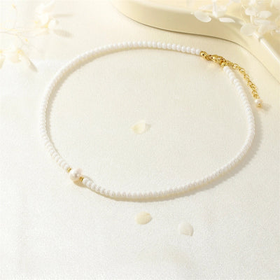 Jewelry Lady Classic Style Circle Glass Copper Necklace