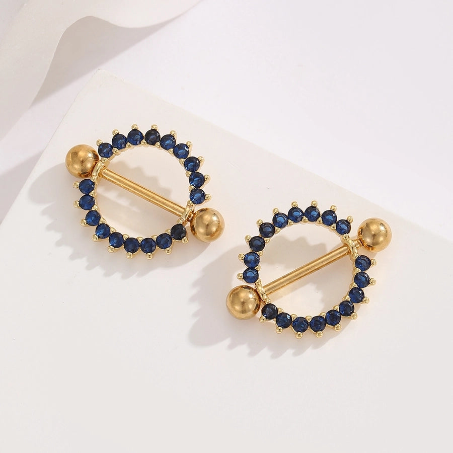 Ear Cartilage Rings & Studs Modern Style Simple Style Round 304 Stainless Steel Inlay Zircon Ear Cartilage Rings & Studs