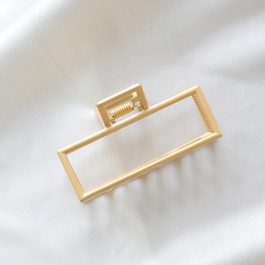 retro solid color alloy plating hair claws 1 piece