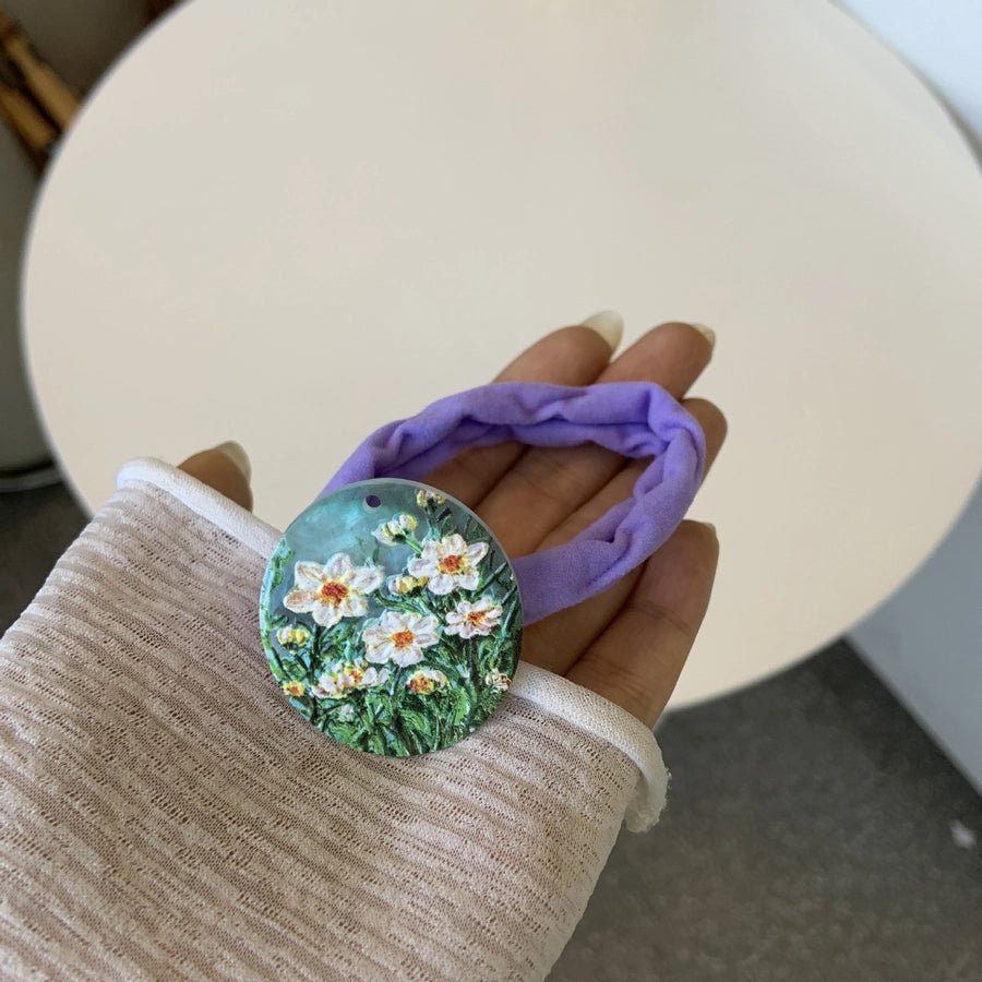 Women's Cartoon Style Flower Arylic Hair Tie