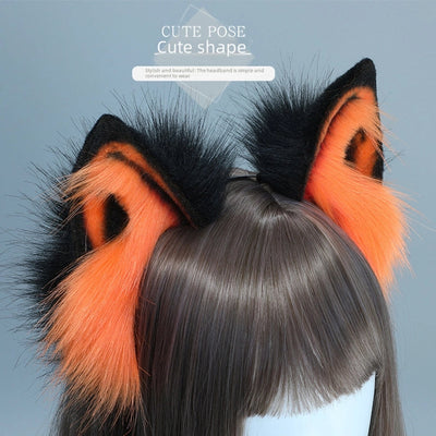 Halloween Props Spot Holy Beast Spirit Hair Accessories Japanese cosplay Accessories Simulation Beast Ear Plush Headwear