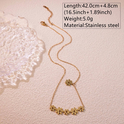 Jewelry Princess Sweet Simple Style Flower 304 Stainless Steel 18K Gold Plated Plating Jewelry Set