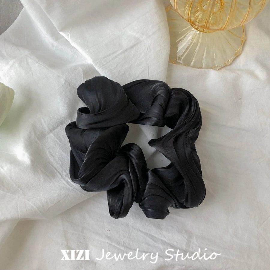 fashion solid color satin handmade hair tie 1 piece