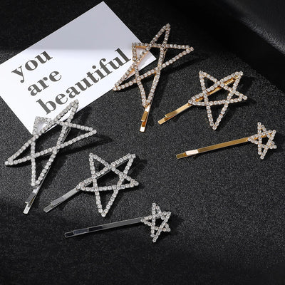 Women's IG Style Simple Style Star Rhinestone Hollow Out Inlay Rhinestones Hair Clip