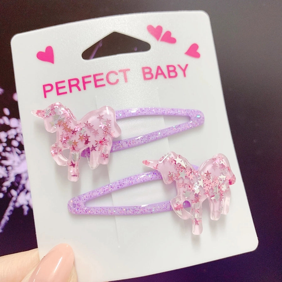cute unicorn plastic hair clip