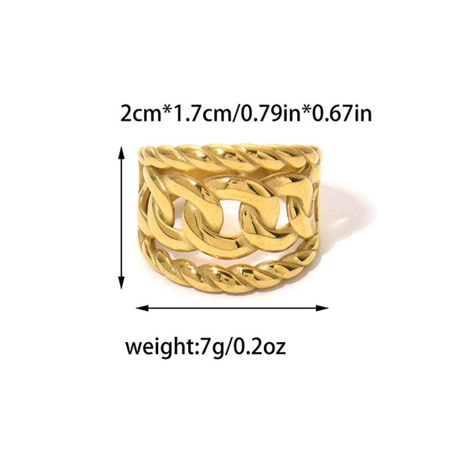 Jewelry Vintage Style Modern Style Commute Heart Shape Twist 304 Stainless Steel Zircon 14K Gold Plated Plating Hollow Out Inlay Rings