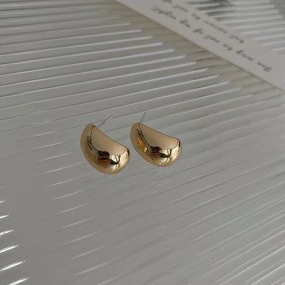 retro c shape solid color metal plating women's earrings 1 pair
