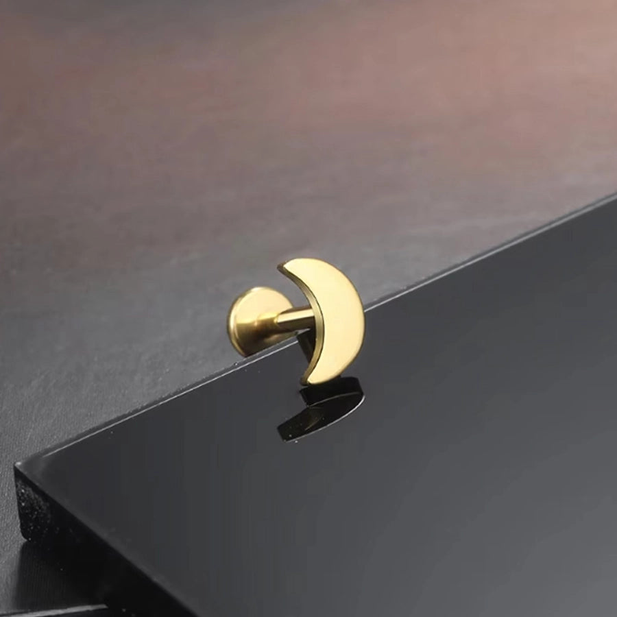 1 Piece Lip Rings Casual Star Moon Pure Titanium Titanium Alloy 14K Gold Plated White Gold Plated Lip Rings Ear Cartilage Rings & Studs