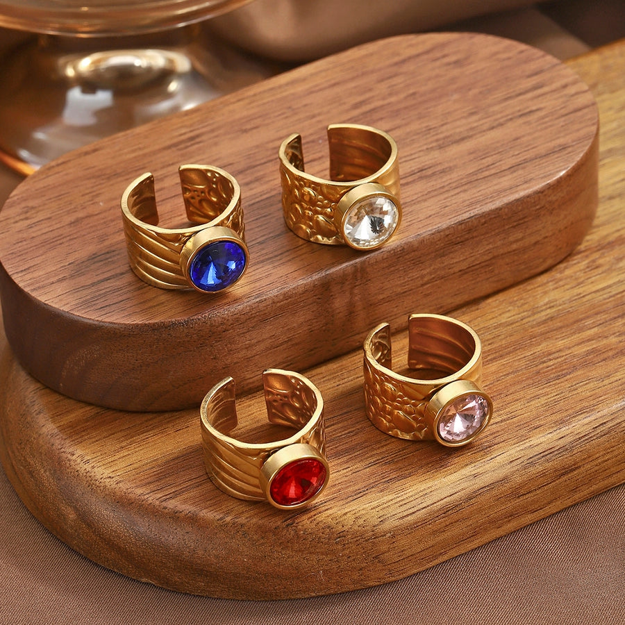 Jewelry Vintage Style Simple Style Geometric 304 Stainless Steel Wide Band Rings Open Rings