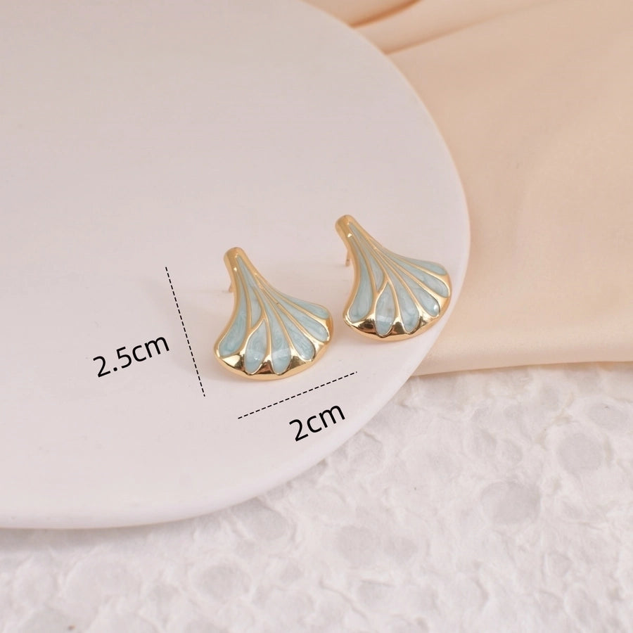 1 Pair Retro Romantic Simple Style Sector 304 Stainless Steel Ear Studs