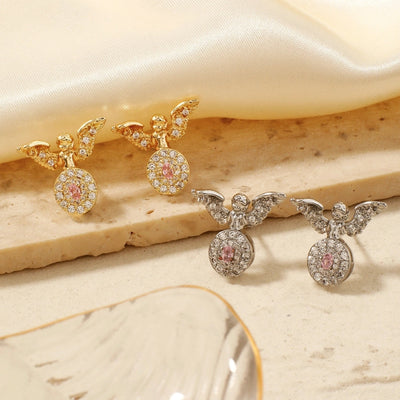 1 Pair Elegant Glam Shiny Geometric Inlay Copper Zircon K Gold Plated Rhodium Plated Drop Earrings