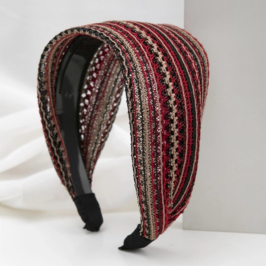 Women's Simple Style Color Block Linen Hair Band