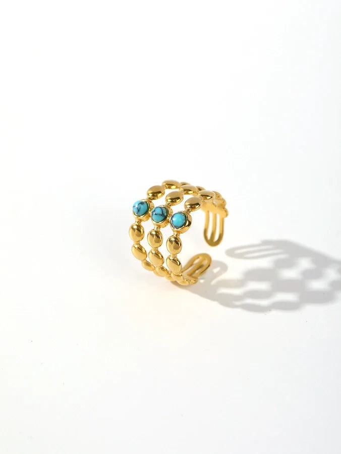 Jewelry Elegant Retro U Shape Oval 304 Stainless Steel Open Rings