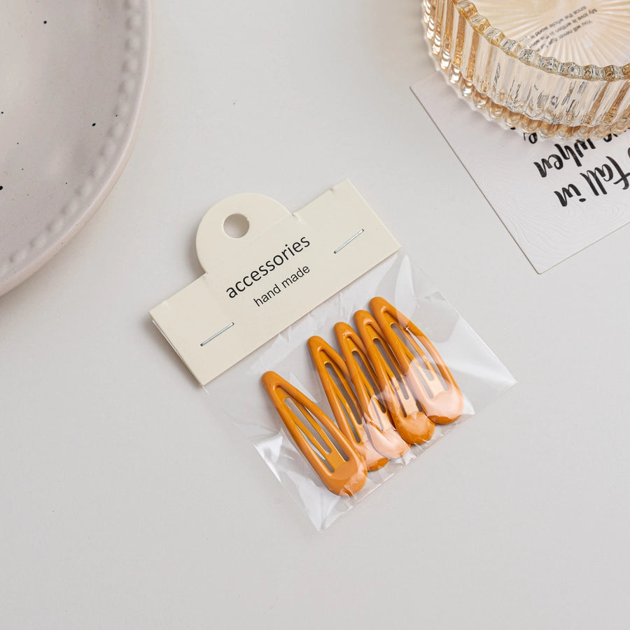 simple style solid color metal hollow out hair clip