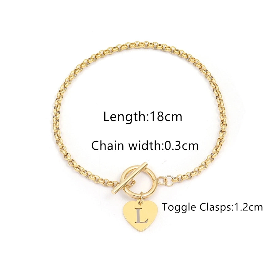 Elegant Simple Style Classic Style Letter 201 Stainless Steel 304 Stainless Steel Bracelets In Bulk