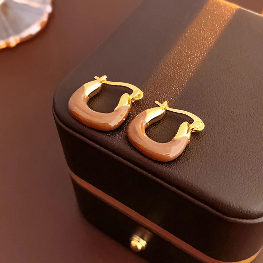 1 Pair Basic U Shape Plating Copper Earrings