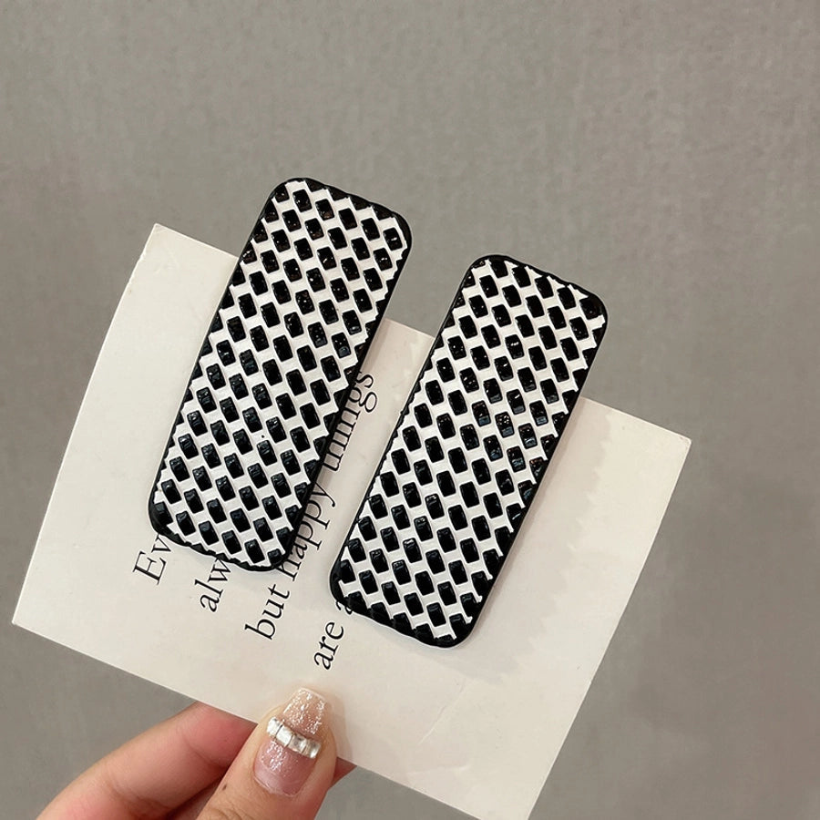 new word clip flashing diamond checkerboard pattern hairpin hair accessories