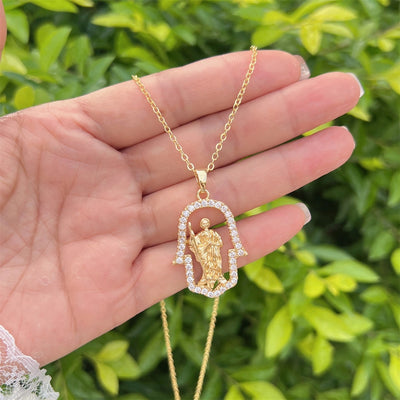 Jewelry Vintage Style Classic Style Human Faith Copper Pendant Necklace