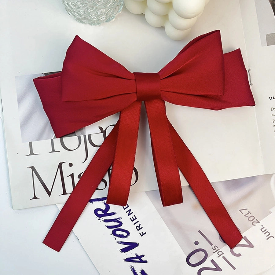 Big bow ribbon hairpin horizontal clip headdress temperament hair accessories high sense back head top clip spring clip