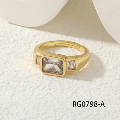 Jewelry Vintage Style Classic Style Geometric Lines Copper Zircon Open Rings