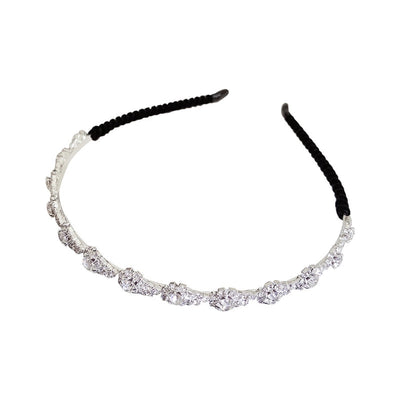 elegant simple style water droplets heart shape bow knot alloy inlay artificial rhinestones hair band