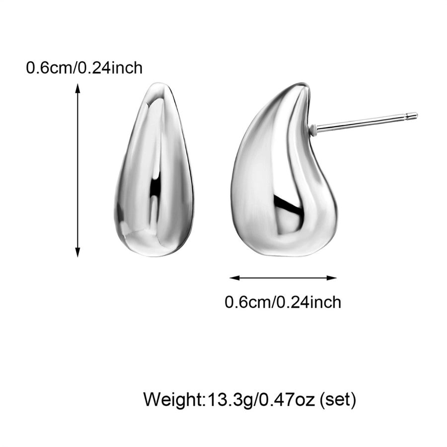 1 Pair Casual Simple Style Water Droplets 304 Stainless Steel 18K Gold Plated Ear Studs