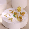 Jewelry Casual Vintage Style Streetwear Cross 304 Stainless Steel 18K Gold Plated Open Rings