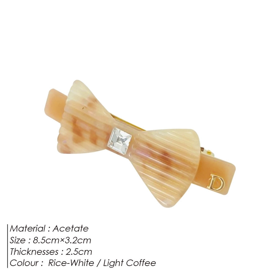 Women's Sweet Bow Knot Acetic acid sheets Inlay Artificial Diamond Hair Clip