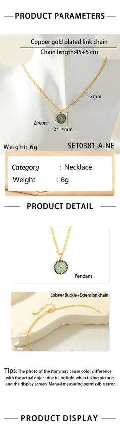 Jewelry Hip-Hop Eye Copper Zircon Inlay Bracelets Necklace