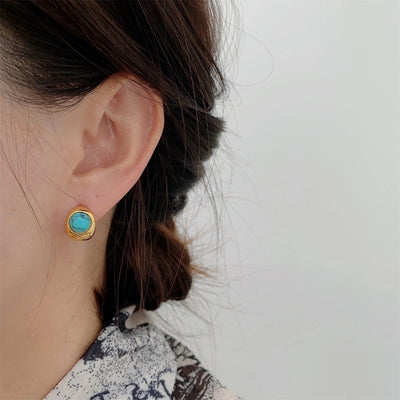 1 Pair Retro C Shape 304 Stainless Steel 18K Gold Plated Ear Studs