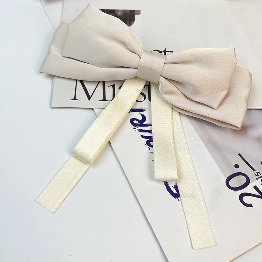 Big bow ribbon hairpin horizontal clip headdress temperament hair accessories high sense back head top clip spring clip