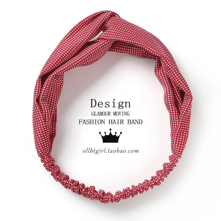 retro small dot wide-brimmed cross hair band nhof157730