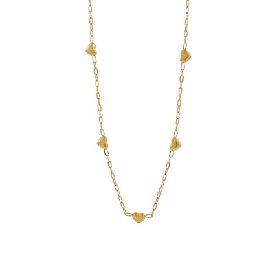 Jewelry Casual Elegant Cross Heart Shape 304 Stainless Steel Shell 18K Gold Plated Pendant Necklace