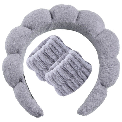 simple style color block towel velvet hair band