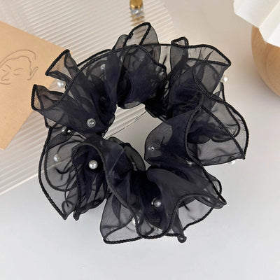 Women's Casual Simple Style Geometric Imitation Pearl Gauze Hair Tie