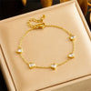 Elegant Streetwear Heart Shape 304 Stainless Steel Bracelets In Bulk