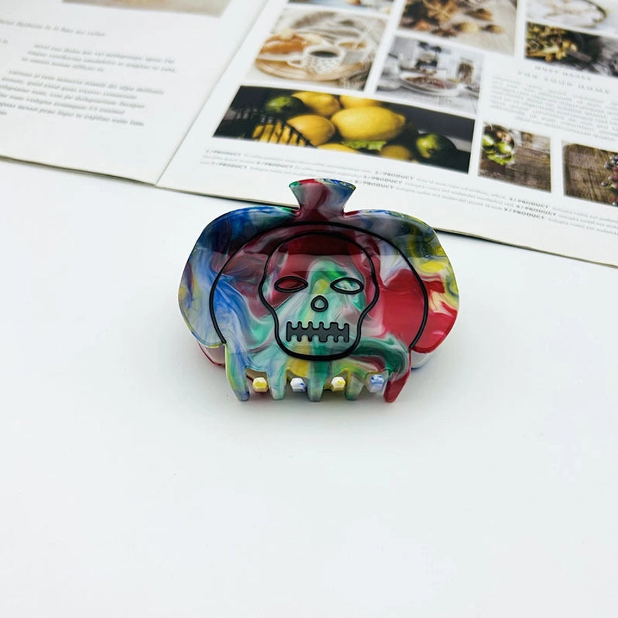 Halloween Original Design Women's Skull Arylic Carving Hair Clip Hair Claws