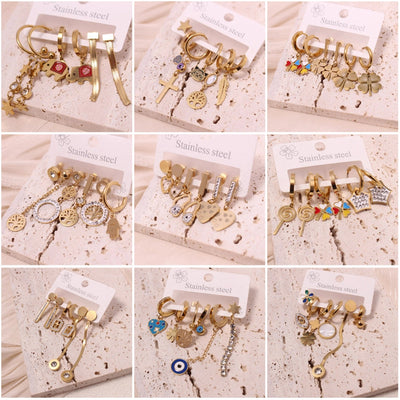 1 Set Vacation Simple Style Leaf Heart Shape Flower Plating Titanium Steel Drop Earrings