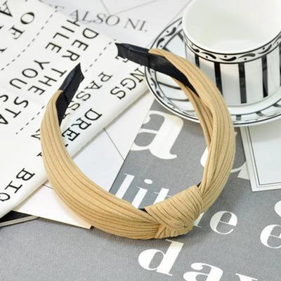wide-brimmed fabric knit cross knotted headband nhof150088