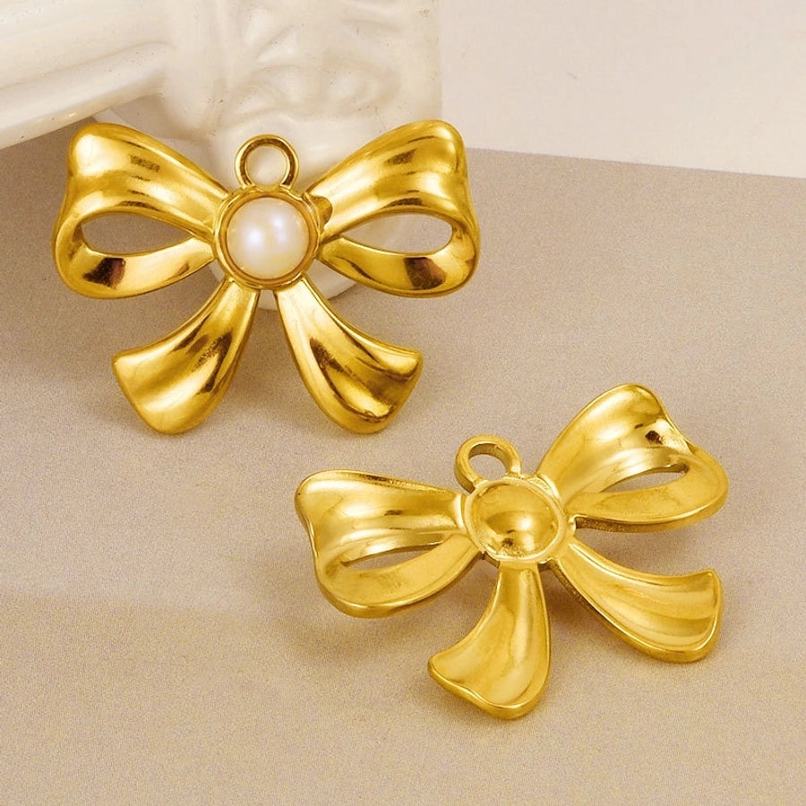 Jewelry Vintage Style Classic Style Bow Knot 304 Stainless Steel 18K Gold Plated Irregular Plating Pendant Necklace